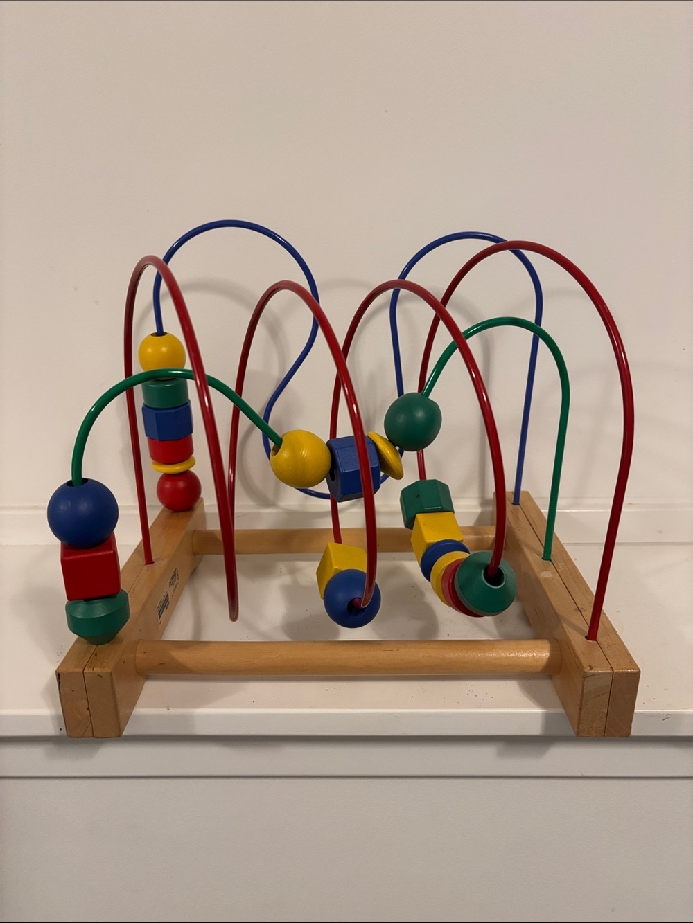 IKEA MULA Wooden Bead Roller Coaster Activity Toy Colorful Motor Skills Maze